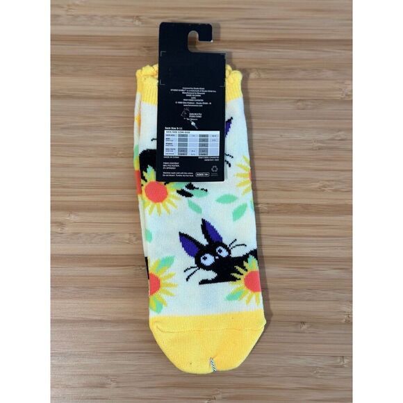 Studio Ghibli Kiki's Delivery Service Jiji Sunflower No-Show Socks - Picture 2 of 4
